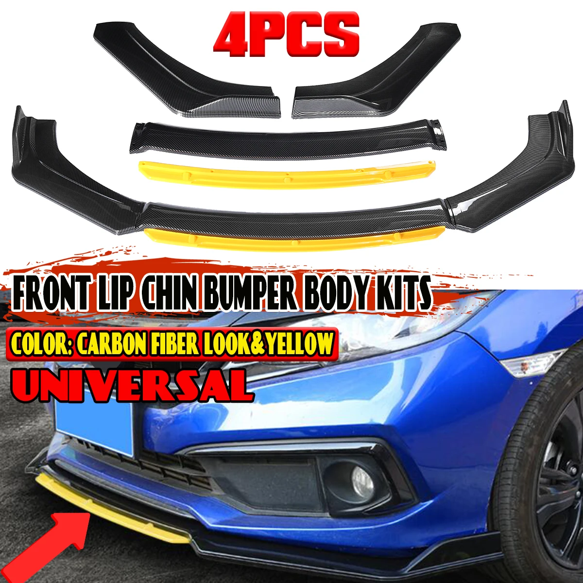 Neue Einstellbare Universal Auto Front Stoßstange Splitter Lip Body Kit  Spoiler Diffusor Lippe Für BMW Benz/Audi/VW/Subaru/Honda Von 10,62 €