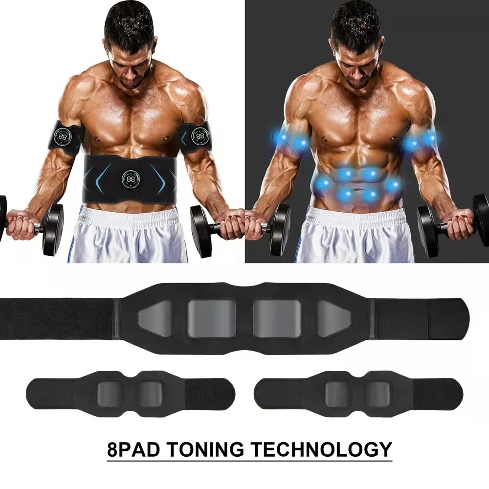 Smart Abdomen Muscle Stimulator EMS Electric Abdominal Body Slimming Belt Waist Band Abs Trainer Fitness Lose Weight Fat Burn