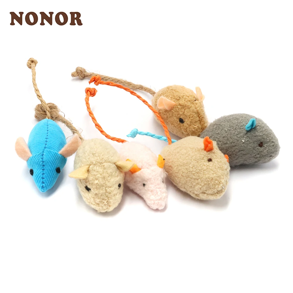 

NONOR 6pcs/lot Mix Pet Toy Catnip Mice Cats Toys Fun Plush Mouse Cat Toy For Kitten