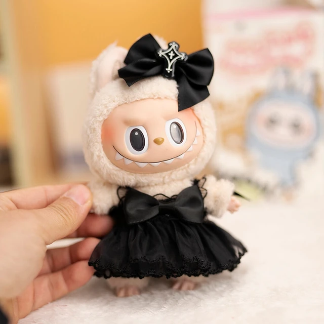 Labubu Idol Mini Plush Doll Clothes – Dark Devil Sling Dress & Xmas Party Outfit, Perfect Collectible Gift 3