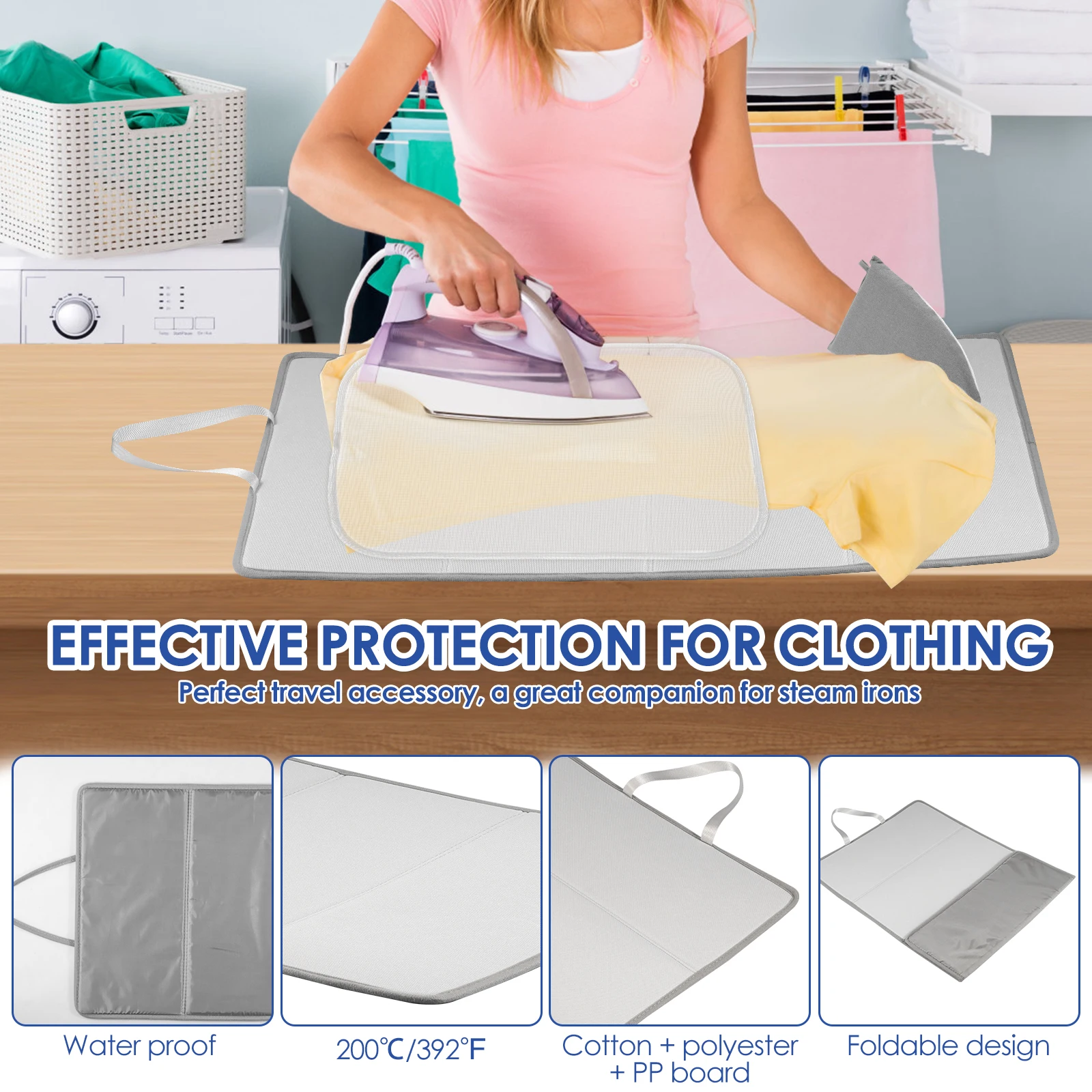 Portable Folding Ironing Mat Thick Heat Resistant Laundry Pad