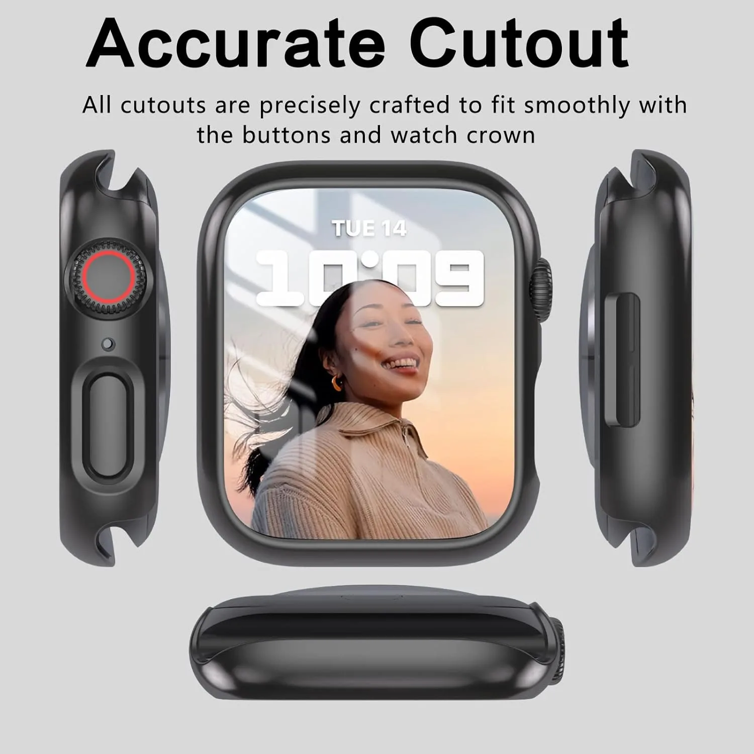 Premium Glass Screen Protector & Bumper Case for Apple Watch - Universal Fit