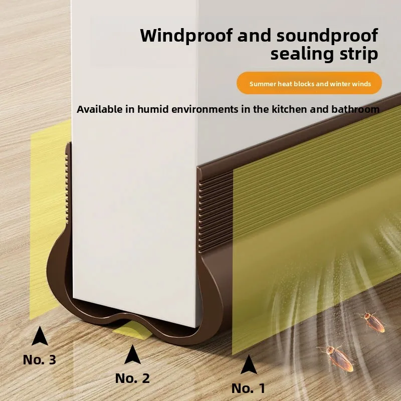 Door Seal Strip PVC Flexible Under Door Draft Stopper Soundproof Gasket Weatherstrip