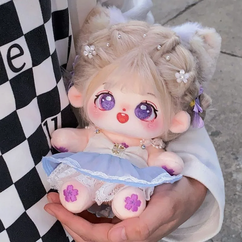 

20cm Kawaii Big Eyed Fat Doll Cotton Doll Idol Stuffed Super Star Figure Dolls No Attribute Fat Body Doll Can Change Clothes Gif