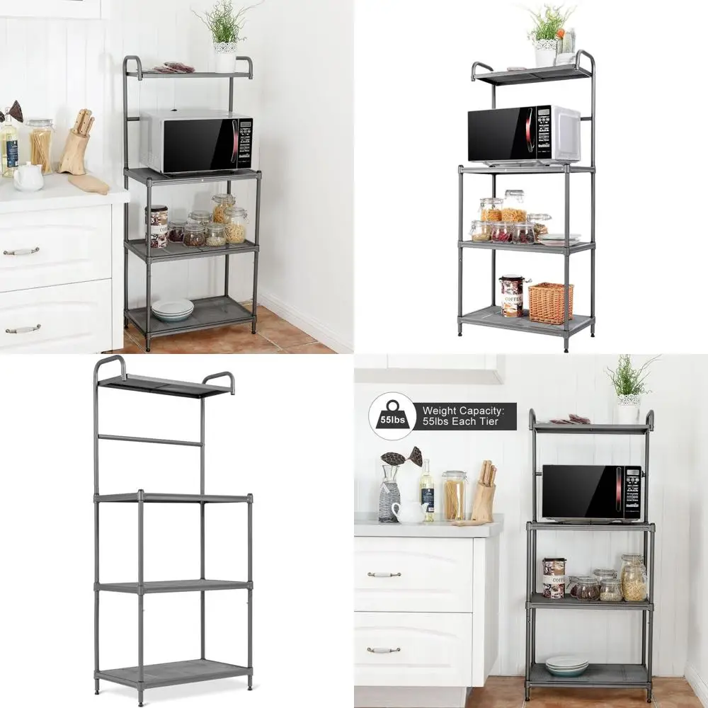 Kitchen Mesh Rack 4-Tier Metal Mesh Kitchen Storage Rack, Microwave Oven Stand, 23 ...