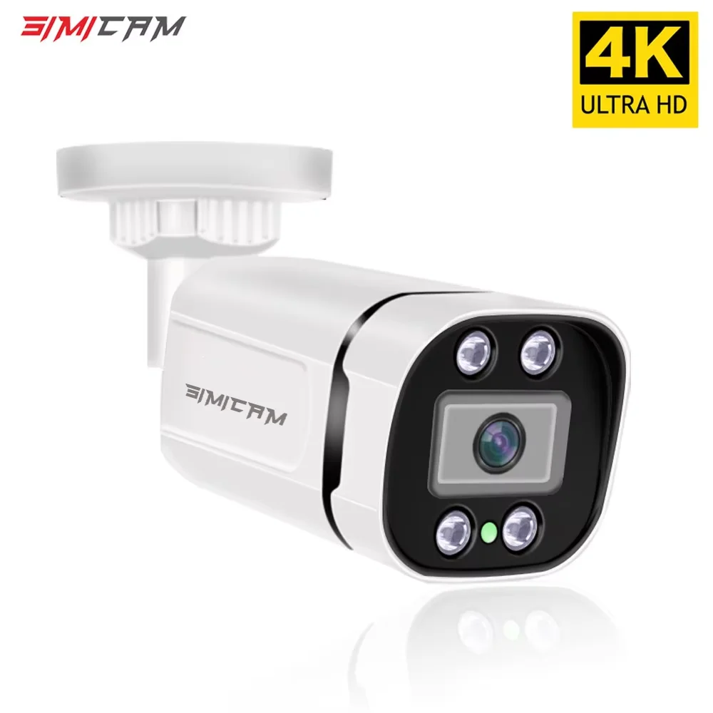 IP Camera 4K Poe Video Surveillance Audio 48V POE/DC 12V 4MP/5MP/8MP Night Vision Bullet Waterproof For NVR