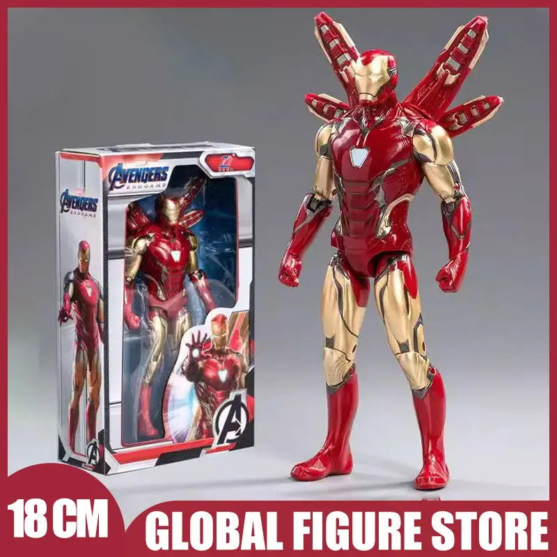 18Cm Marvel Cinematic Universe The Avengers Figures Iron Man Captain America Spider-Man Black Panther Thor Modello Di Colletion Toys