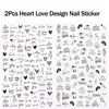 2pcs Heart Love Design 3D Nail Art Stickers English Letter Cool Girl Face Sliders Valentine Day Manicure 6