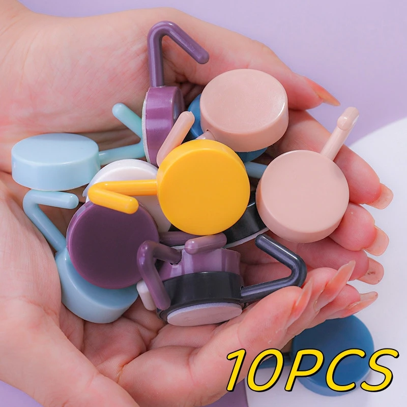 5/10PCS Self Adhesive Wall Hook Strong Without Drilling Bag Bathroom Door Kitchen Towel Hanger Hooks Home Storage Accessories
