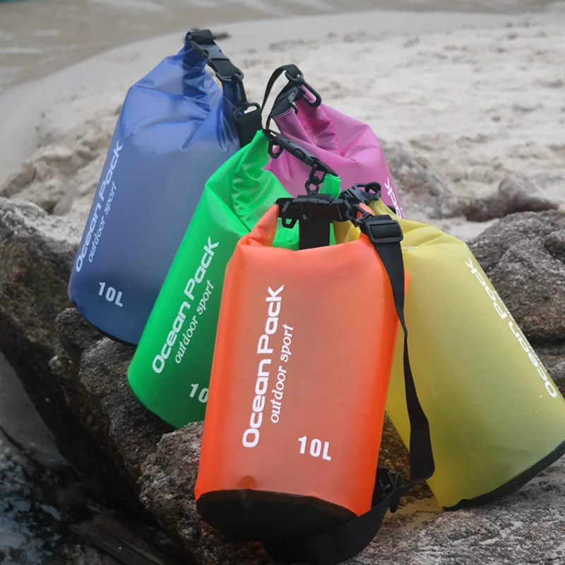 Летняя водонепроницаемая сумка для плавания, прозрачная Водонепроницаемая сухая сумка-мешок для реки и треккинга, Водонепроницаемая спортивная сумка-ведро для плавания и дрифтинга