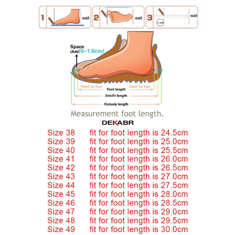 DEKABR Size 49 Men Casual Shoes Fashion Men Shoes Genuine Leather