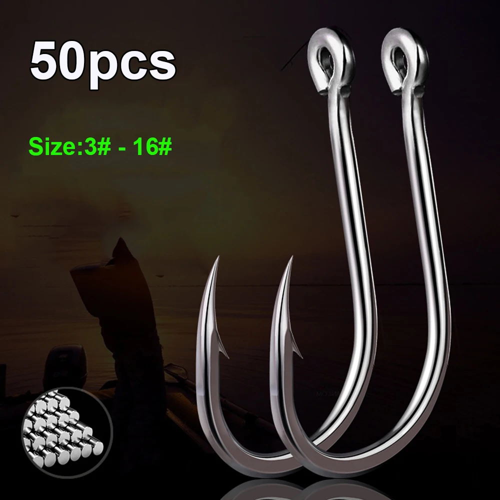 

Single Circle 50pcs Fishinghook Fishing Accessories Barbed Jig Hook Fishing Hooks Fishhooks Carp Hook