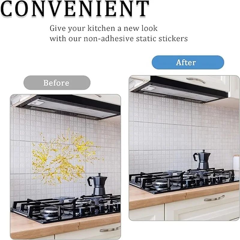 Description Picture 3 of itemOil Proof Wall Stickers Plastic Transparent Waterproof Heat-resistant Self Adhesive Film Wallpapers for Kitchen Home Decoration