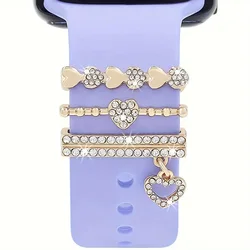 Glamorous Crystal Alloy Watch Band Charms - Sparkling Accent (Golden)