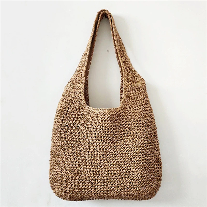 Ręcznie robiona torba plażowa rattanowa damska torba duża torebka tkana torebki damskie słomiana torba na zakupy damskie torby na ramię