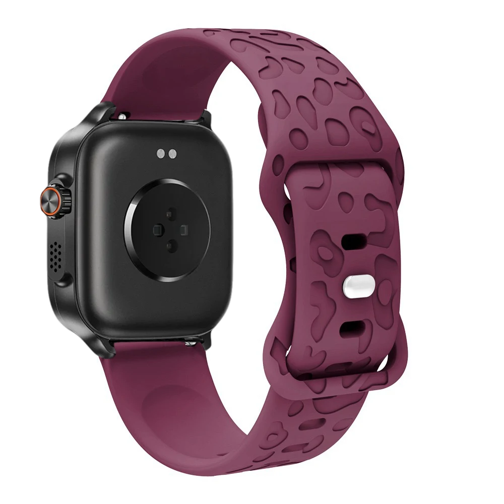 Leopard Engraved Sport Silicone Replacement Strap - 22mm Band