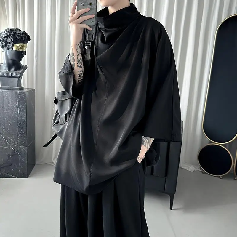 Y2k 블랙 하라주쿠 Techwear 남성 의류 세련된 고딕 펑크 힙합 streetwear 크리 에이 티브 남성 t 셔츠 일본 애니메이션 의류