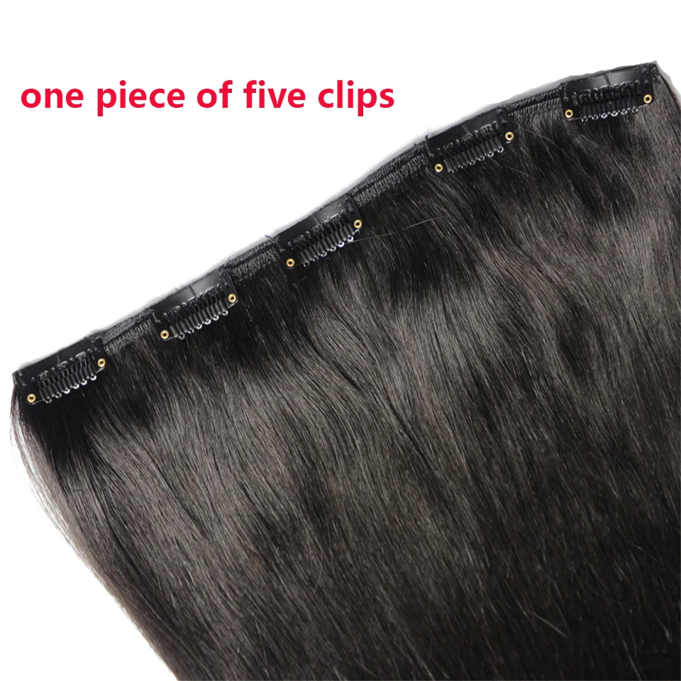 14-30Inch 60-100G Straight Clip In Human Hair Extensions One Piece With 5Clips Brazilian Remy Human Hair Extension hair extension
