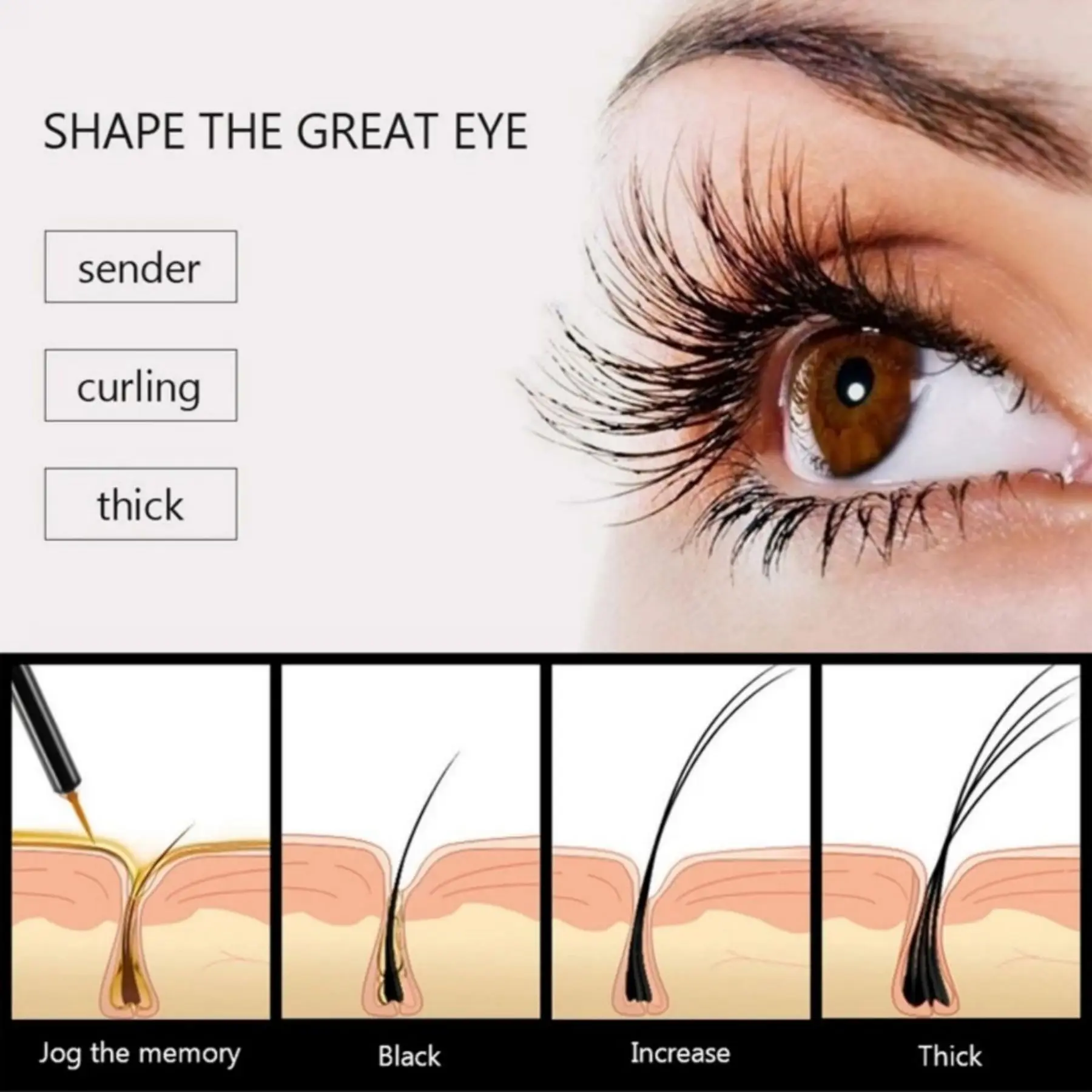 TRSTAY Eyelash Growth Eye Serum 7 Days Fast Growth Eyelash Enhancer Longer Thicker Lashes Eyelashes Eyebrows Enhancer Eye Care