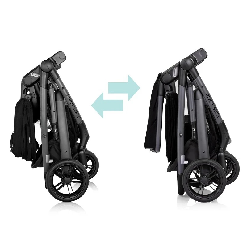 Pivot Suite Travel System with LiteMax Infant Car Seat with Anti-Rebound Bar Dunloe Black 6
