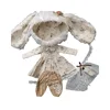 Handmade Doll Skirt Dress With Big Ear Rabbit Hat Doll Floral Patterned Dress For Blythes Ymy Licca Azones Ob24 Ob27 Fr Doll 6