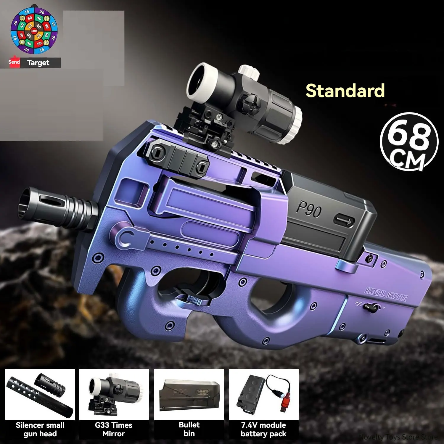 Pistolets à Hydrogel P90, boule de Gel d'eau, lanceur de Paintball, caméléon, modèle militaire, mitrailleuse à Air, jouet pour garçons et adultes, jeux CS en plein air