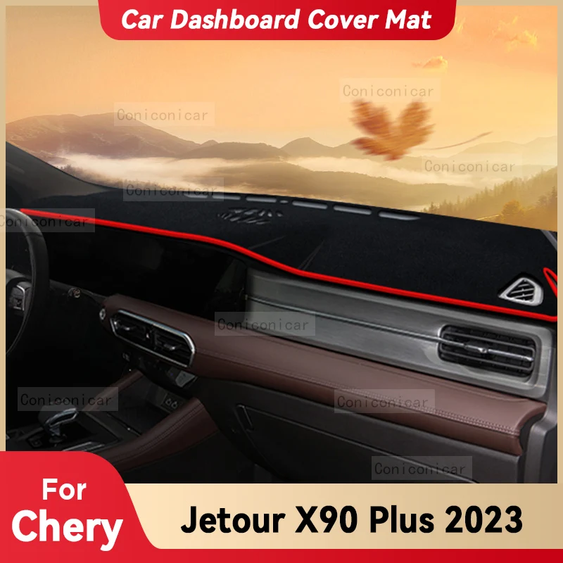 

For CHERY JETOUR X90 Plus 2023 Car Dashboard Cover Mat Sun Shade Pad Avoid Light Mat Instrument Carpet Protection Accessories