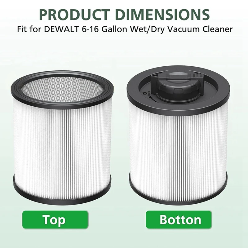 

2 упаковки DXVC6910, сменный картридж для фильтра DEWALT 6-16 галлонов, влажный/сухой Vac, для Dewalt DXV06P