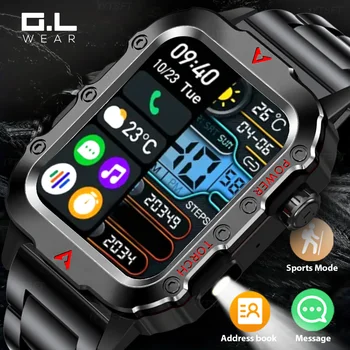 GL Wear 2025 Nuovo orologio sportivo intelligente Bluetooth Talk LED Torcia multifunzione Sport all'aria aperta Smart Watch per uomo Donna