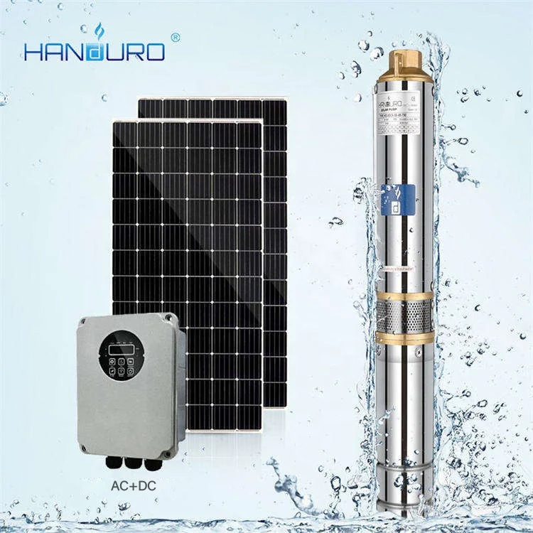 

3HP 185 Meters Head Solar Water Pump AC+DC 7m3/h High Flow Submersible Water Pumps Deep Well System For Agriculture Irrigation