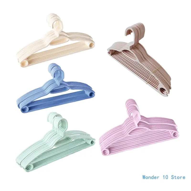 

10pcs Non-Slip Durable Clothes Hangers Nordic Color Plastic Seamless for Coat Pants Jackets Space Saving