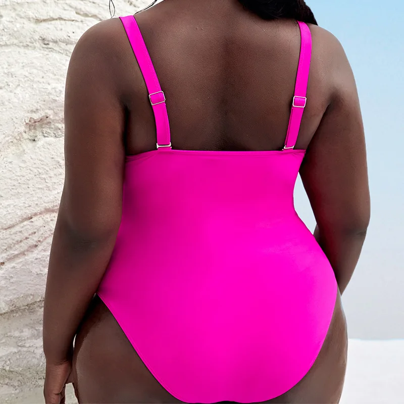 Women's Solid Color Bikini Swimwear One-piece Swimsuit Showing Thin Body Bikini Set Summer Beachwear