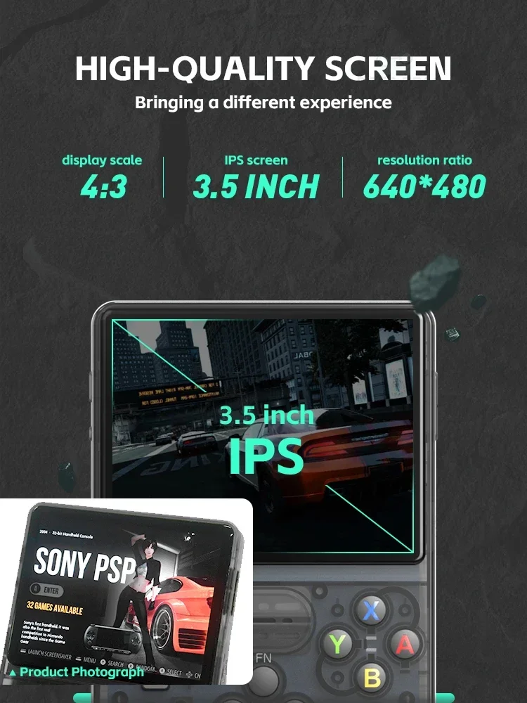 Console Portable R36S - Écran IPS 3,5 Pouces - 40 000+ Jeux Préchargés - Linux - Processeur RK3326 - 128 Go TF Incluse - Batterie 4000 MAh