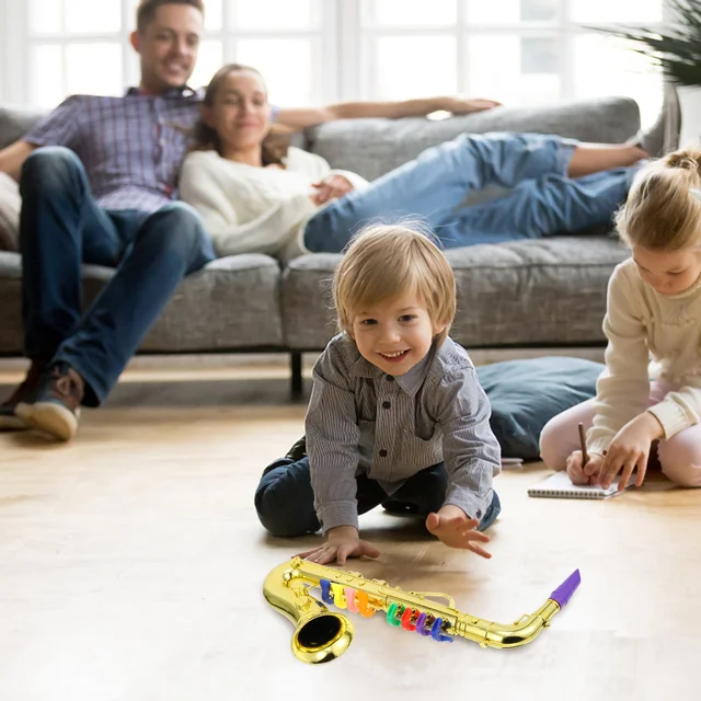 Fake Saxophone Toy Simulation Music Saxophone Model Children's Music Toy Trumpet Musical Wind Instruments Kids Birthday 5