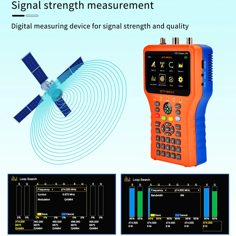GTMEDIA V8 Finder PRO 2 Satellite Signal Finder DVB-S2X/S2/S/T2/T/C AHD thumbnail 3