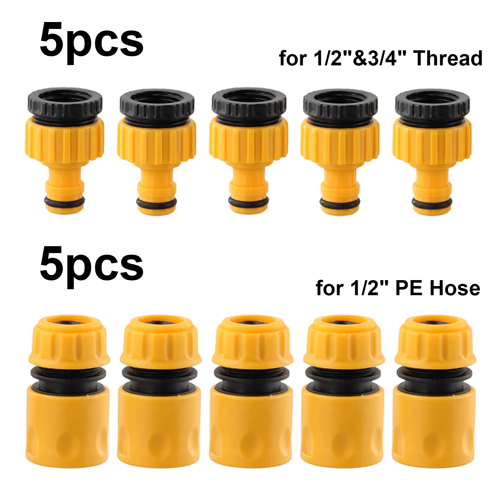 

3/4 & 1/2 Inch Graden Hose Tap Threaded Connector Tap Adapter & Quick Fitting Thread Faucet Adapter Garden Watering Accessories
