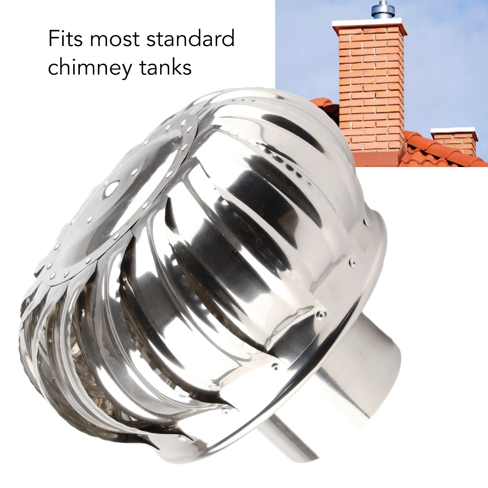 Ventilateur de toit silencieux automatique en acier inoxydable, 4,33 pouces, ventilateur de toit, turbines éoliennes, ventilateur de grenier