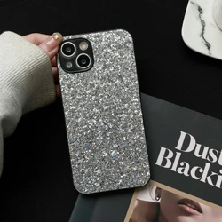 Luxurious Shimmering Diamond Rhinestone Glitter Protective Soft Shell Cover - iPhone 12 Mini (White)