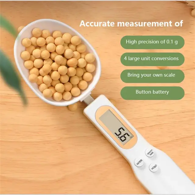 1Pc LCD Digital Measurement Adjustable Weighing Spoon Kitchen Scale Electronic Measuring Spoon Coffee Powder Scale Baking Scale 1