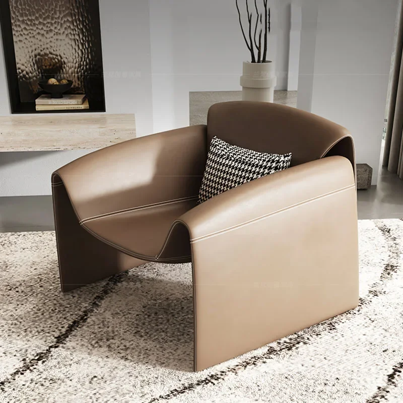 

Artificial Leather Recliner Chair Back Support Modern Designer Living Room Chair Floor Comfy Relax Fauteuil Salon Home Furniture