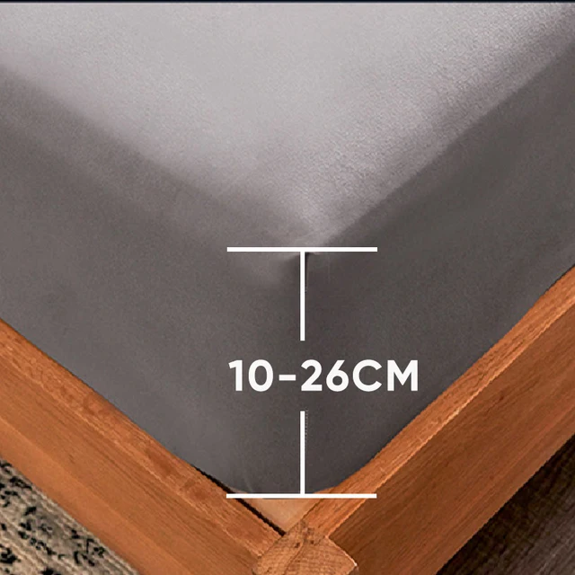 Drap-housse de lit imperméable avec bande élastique, protection de remplacement de matelas pour lit simple et Double, taille multiple, Queen, King 4