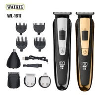WAIKIL Professional Electric Men's Hair Clipper Hair Trimmer Five in One Shaver USB Rechargeable Cordless Digital Barber 1