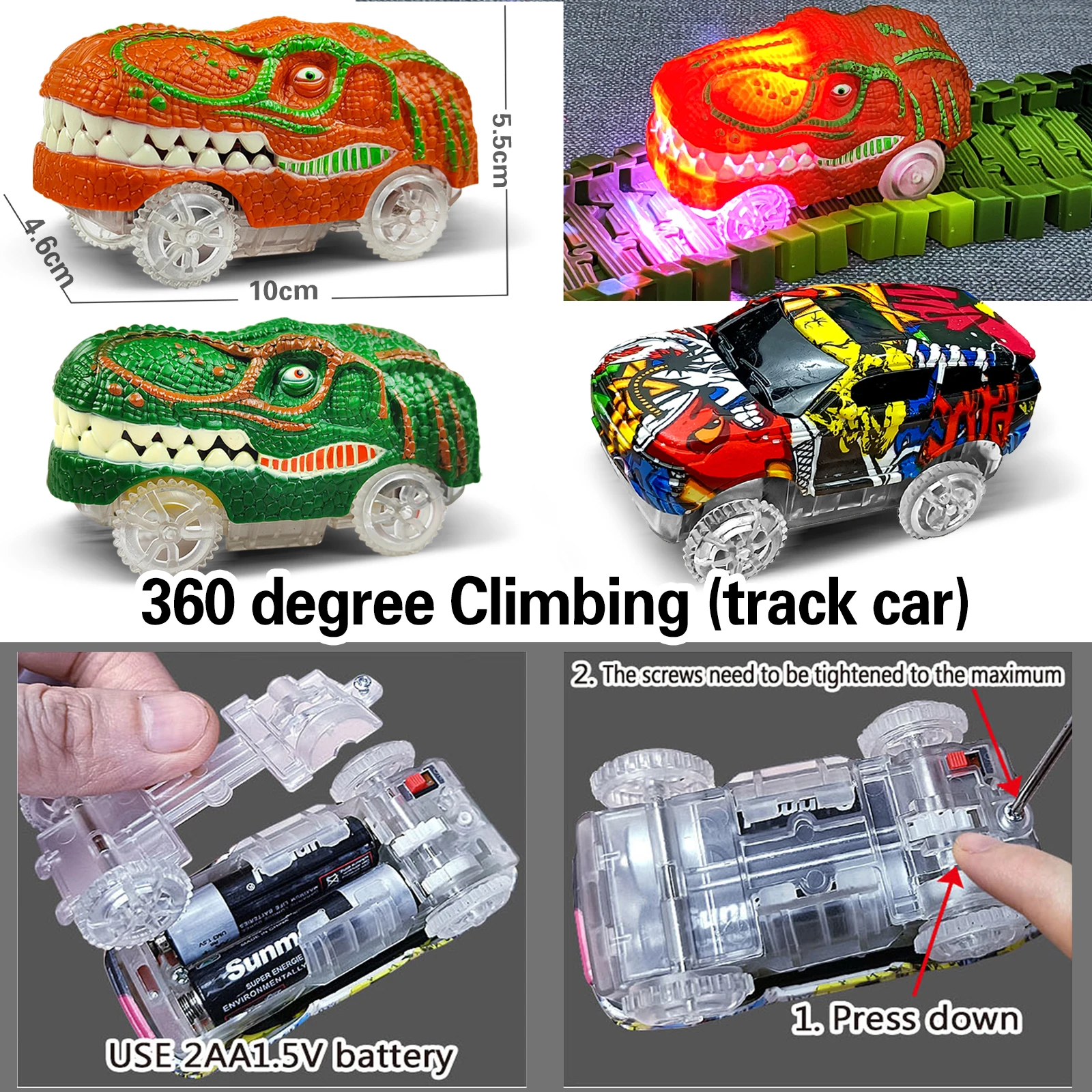 Magical Track Racing Cars With LED Lights DIY Plastic Racing Track Glowing In The Dark Creative Gifts Toys For Children 3
