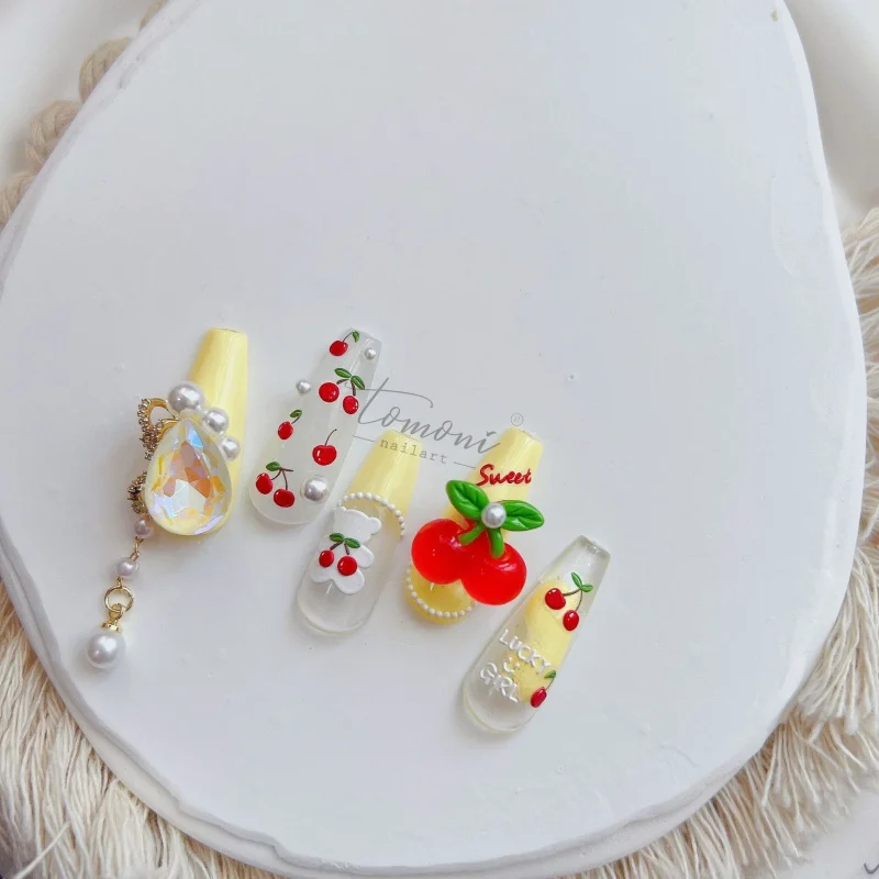 

Tomoni Relief 1754 Hot Adhesive Cute Nail Stickers Japanese Stickers 5d Nail Stickers Zongzi Cherry
