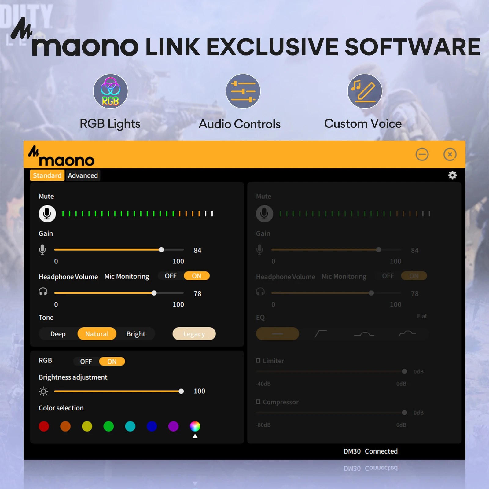 Maono DM30 RGB USB Microphone RGB Gaming Microphone Computer