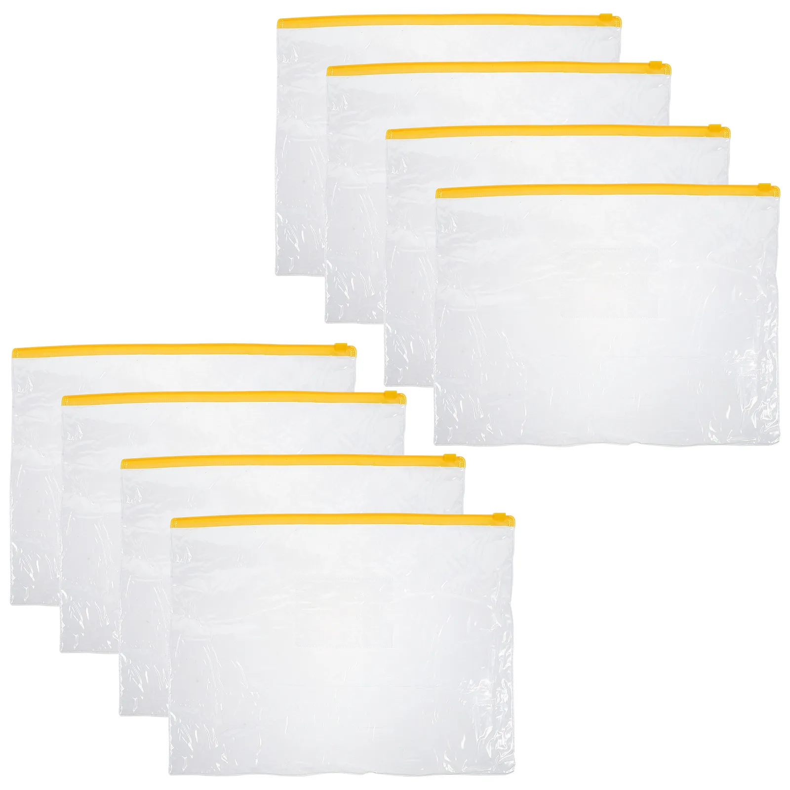 20Pcs 지퍼 파일 폴더 헤비 듀티 PVC 문서 가방 A4 크기 학교 사무실 사용을위한 휴대용 파일 주최자 지퍼 가방