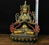 Tibet Buddhism Bronze Brass Louts 4 arms Chenrezig Buddha Statue Sculpture Q 2