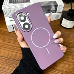 Luxury Magnetic Wireless Charging Protective Phone Case - Hard PC Cover for Poco X5 (Purple)