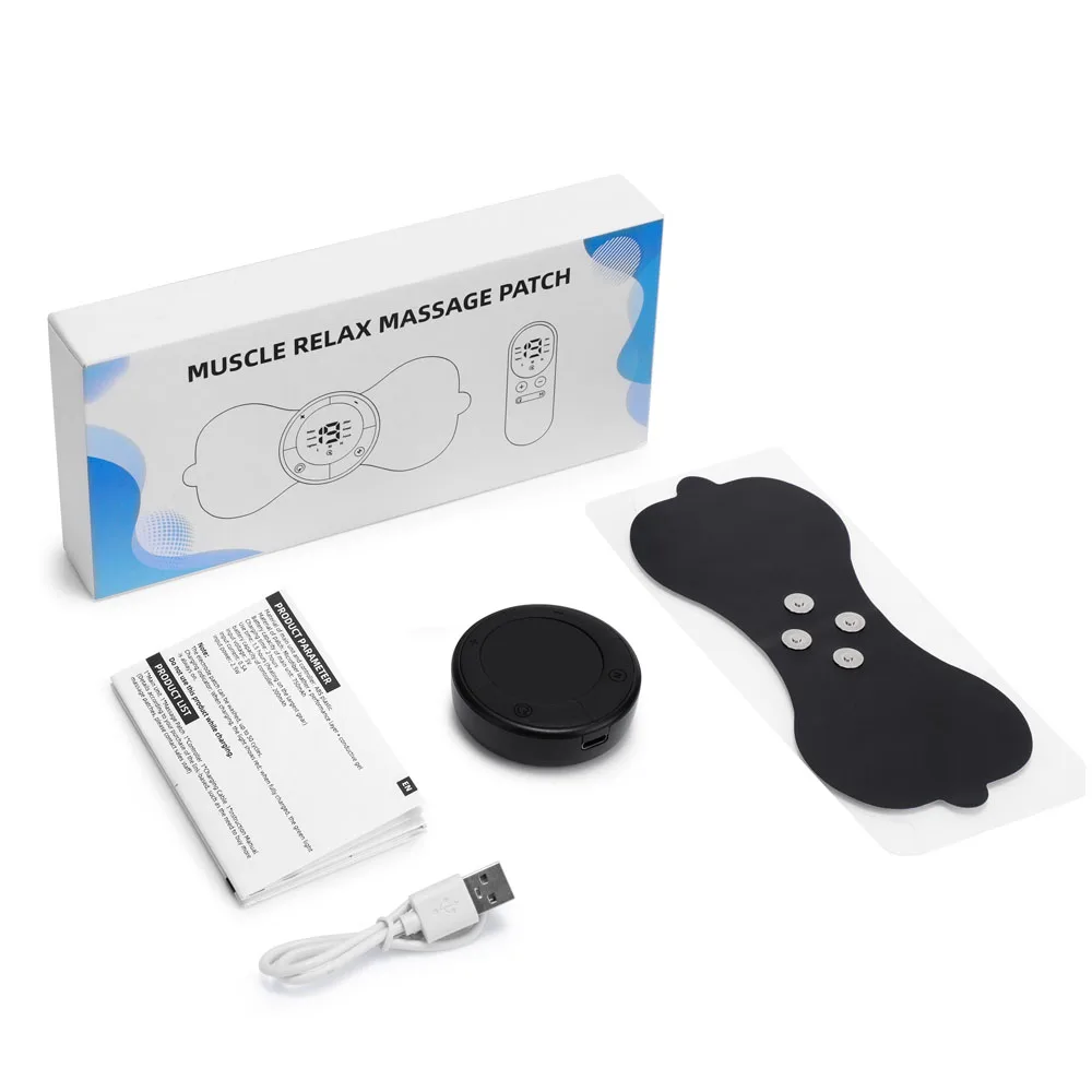 Remote Control Electric Neck Body Massager Set 6 Modes 19 Levels Reusable Cervical Massage Patch Muscle Relieve Fatigue