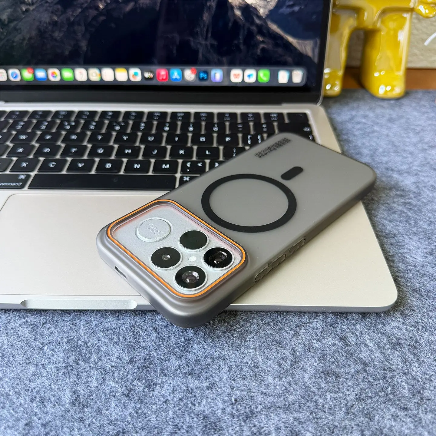 Magnetic Ultra-Thin Frosted Semi-Transparent Skin-Friendly PC Cover with Wireless Charging Compatibility